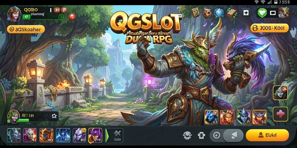 Tampilan gameplay seru dalam QQSLOT dengan aksi RPG yang menegangkan.