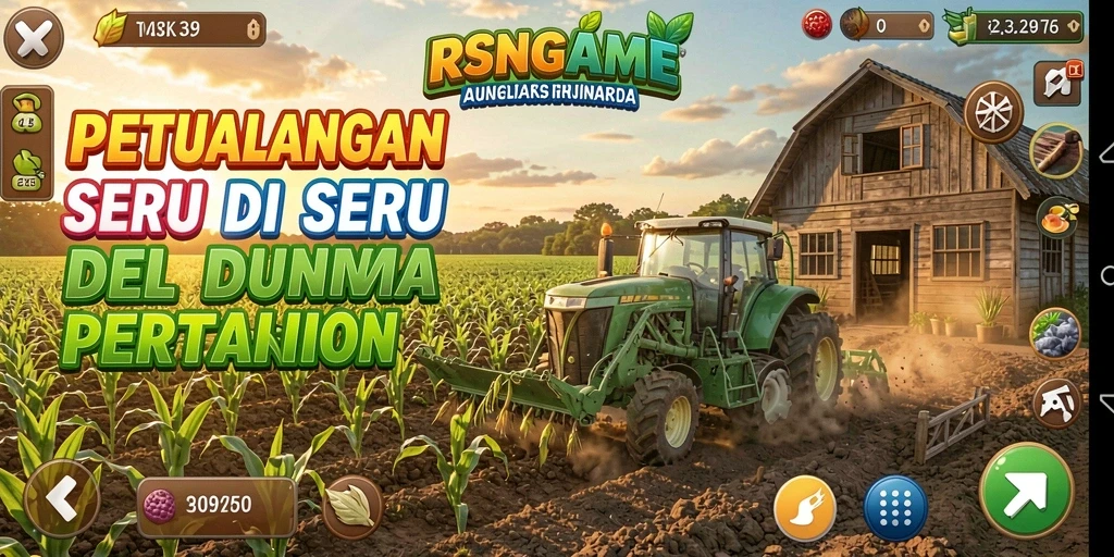 Screenshot gameplay RSNGAME menunjukkan aktivitas bertani yang seru.
