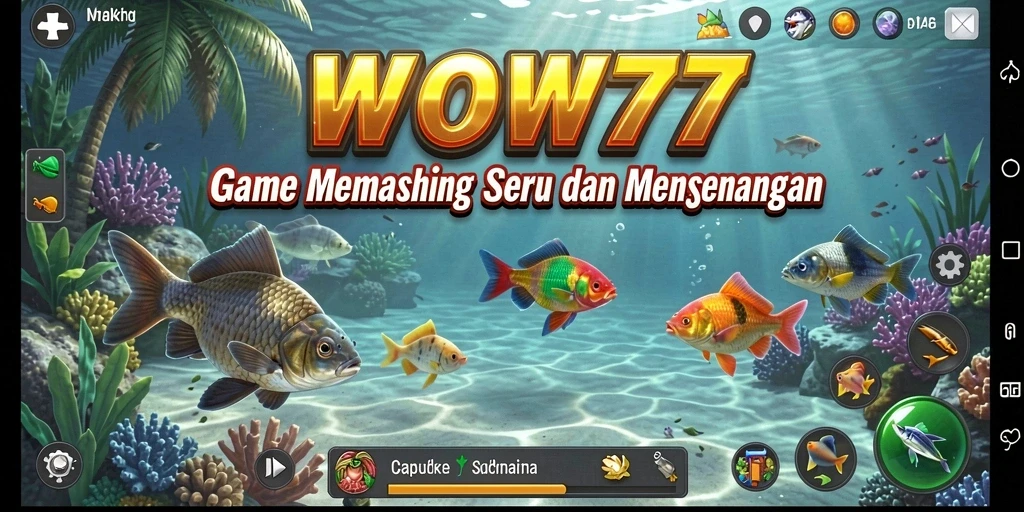 Screenshot gameplay WOW77 menunjukkan aksi memancing yang mendebarkan.